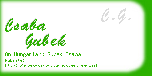 csaba gubek business card